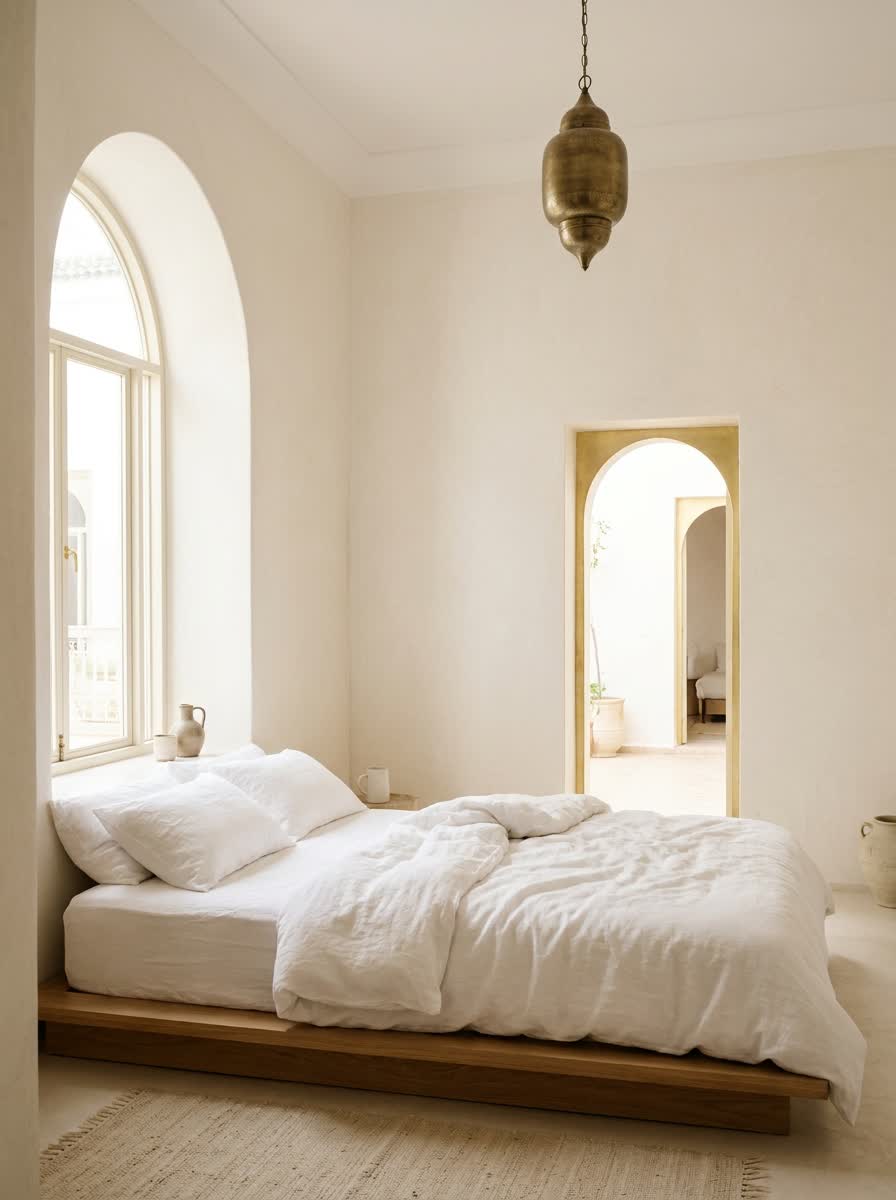 Chambre Safran — chambre blanche épurée aux touches d’or